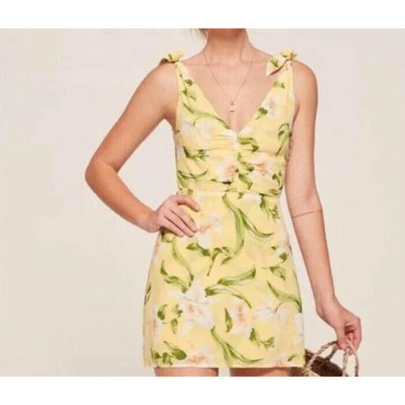 Reformation Carmensita Sleeveless Mini Floral Dress Sz 6 (Z - Picture 6 of 7